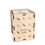 Leseni hranilnik za denar - za čevlje